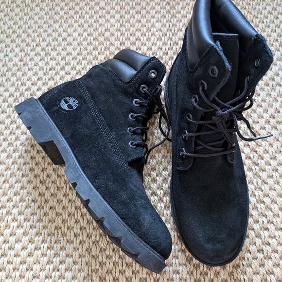TIMBERLAND Linden Woods 6-Inch Waterproof Boots, Black Suede, Womens 6.5, NWOB - Picture 1 of 7
